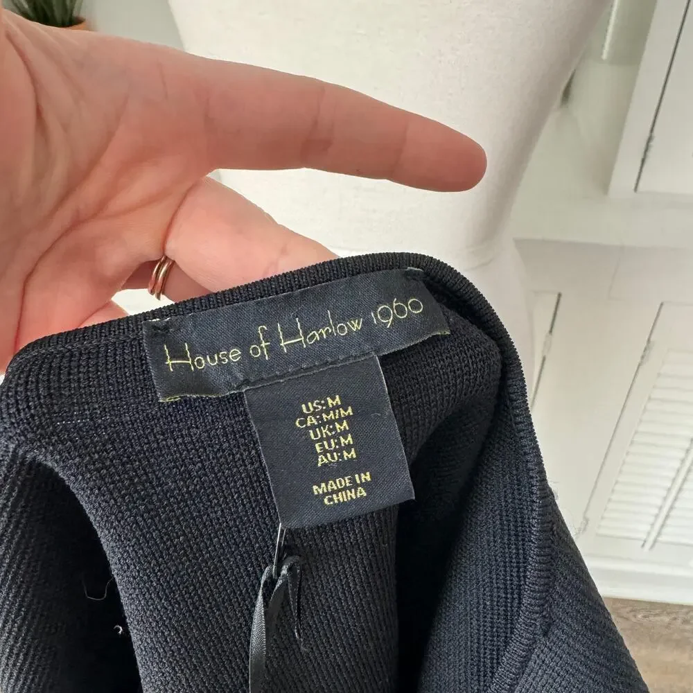 NWT House of Harlow 1960 Black Knit Compression Tank Size M - Picture 5 of 6